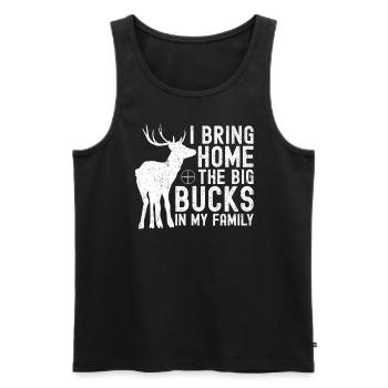 Chasse aux bois de cerf Chasse Saison de chasse - Débardeur bio Premium Homme - noir - Devant - Michal (187cm)