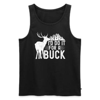 Chasse aux bois de cerf Chasse Saison de chasse - Débardeur bio Premium Homme - noir - Devant - AI Model Male 178 light (178cm)