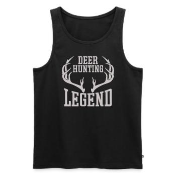 Hirschjagd Legende Jäger HIrschgeweih - Männer Premium Bio Tank Top - Schwarz - Vorne - Michal (187cm)