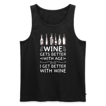 Wine Gets Better With Age Wine Toast - Men's Premium Organic Tank Top - black - Front - AI Model Male 178 light (178cm)