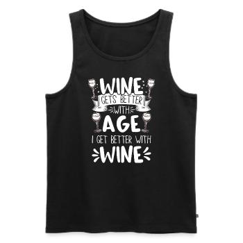 Wine Gets Better With Age Wine Toast - Men's Premium Organic Tank Top - black - Front - AI Model Male 178 light (178cm)