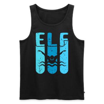 Schwimmen 11 Geburtstag Wasserratte Schwimm - Männer Premium Bio Tank Top - Schwarz - Vorne - AI Model Male 178 light (178cm)