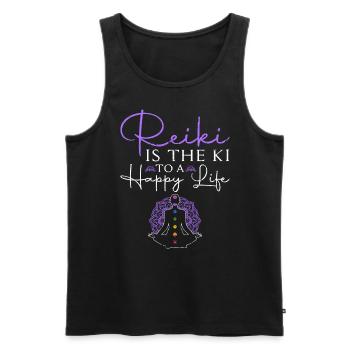 Reiki Ki Glückliches Leben Spirituelle Heilung - Männer Premium Bio Tank Top - Schwarz - Vorne - Michal (187cm)