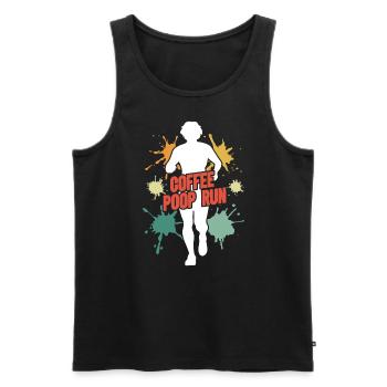 Coffee Poop Run Funny Runner Marathon - Men's Premium Organic Tank Top - black - Front - AI Model Male 178 light (178cm)