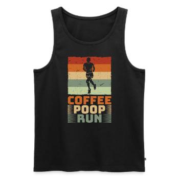 Coffee Poop Run Laufen Running - Men's Premium Organic Tank Top - black - Front - AI Model Male 178 light (178cm)