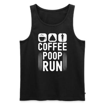 Coffee Poop Run Funny Runner Marathon - Men's Premium Organic Tank Top - black - Front - AI Model Male 178 light (178cm)
