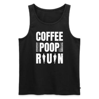 Coffee Poop Run Funny Runner Marathon - Men's Premium Organic Tank Top - black - Front - AI Model Male 178 light (178cm)