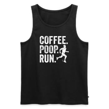 Coffee Poop Run Fun Trail Running Runners - Men's Premium Organic Tank Top - black - Front - AI Model Male 178 light (178cm)