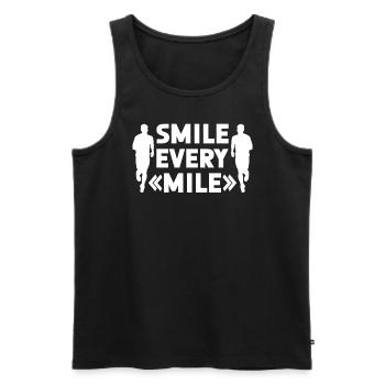Smile Every Mile - Lauftraining Marathon Running - Männer Premium Bio Tank Top - Schwarz - Vorne - Michal (187cm)