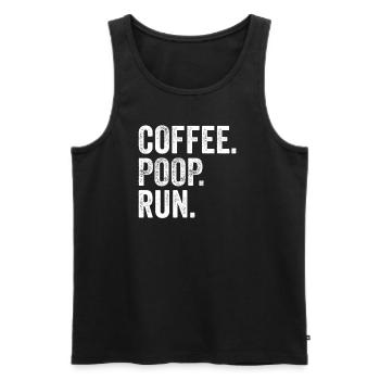 Coffee Poop Run - Runner Running Training - Men's Premium Organic Tank Top - black - Front - AI Model Male 178 light (178cm)