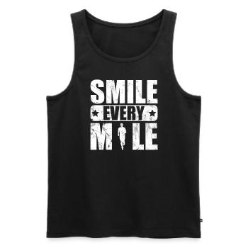 Smile Every Mile - Entraînement à la course Marathon - Débardeur bio Premium Homme - noir - Devant - AI Model Male 178 light (178cm)