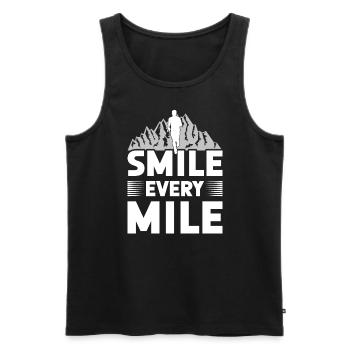 Smile Every Mile - Lauftraining Marathon Running - Männer Premium Bio Tank Top - Schwarz - Vorne - Michal (187cm)