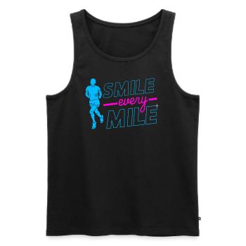 Smile Every Mile - Lauftraining Marathon Running - Männer Premium Bio Tank Top - Schwarz - Vorne - Michal (187cm)