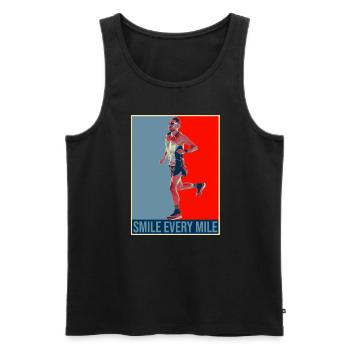 Smile Every Mile - Lauftraining Marathon Running - Männer Premium Bio Tank Top - Schwarz - Vorne - Michal (187cm)