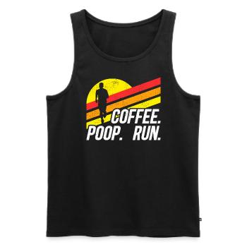 Coffee Poop Run Fun Trail Running Graphics - Men's Premium Organic Tank Top - black - Front - AI Model Male 178 light (178cm)