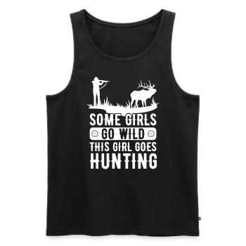 Deer Hunting Huntress Saying Hunting - Men's Premium Organic Tank Top - black - Front - Michal (187cm)