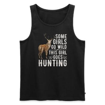 Deer Hunting Huntress Saying Hunting - Men's Premium Organic Tank Top - black - Front - Michal (187cm)