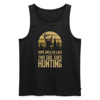 Deer Hunting Huntress Saying Hunting - Men's Premium Organic Tank Top - black - Front - Michal (187cm)