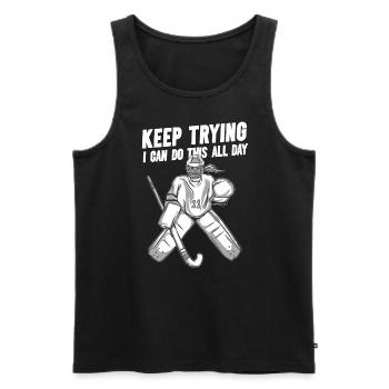 Field Hockey Goalie Hockey Goalie Saying - Men's Premium Organic Tank Top - black - Front - Michal (187cm)