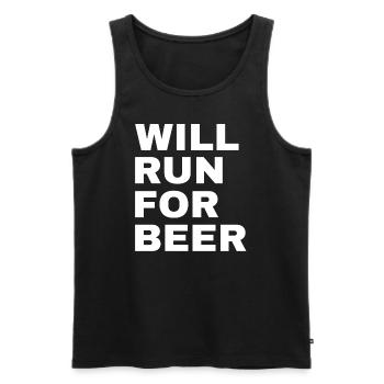 Courra pour les coureurs drôles de bière - Débardeur bio Premium Homme - noir - Devant - Michal (187cm)