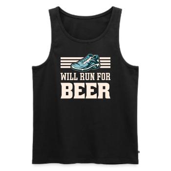 Courra pour les coureurs drôles de bière - Débardeur bio Premium Homme - noir - Devant - Michal (187cm)