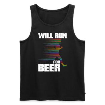 Courra pour les coureurs drôles de bière - Débardeur bio Premium Homme - noir - Devant - Michal (187cm)