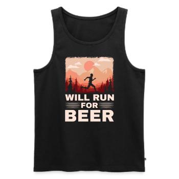Courra pour les coureurs drôles de bière - Débardeur bio Premium Homme - noir - Devant - Michal (187cm)