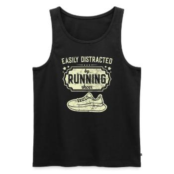 Abgelenkt durch Laufschuhe - Läufer Laufen Runner - Männer Premium Bio Tank Top - Schwarz - Vorne - Michal (187cm)
