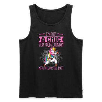 Funny Brazilian Jiu Jitsu Quote BJJ Women - Men's Premium Organic Tank Top - black - Front - AI Model Male 178 light (178cm)