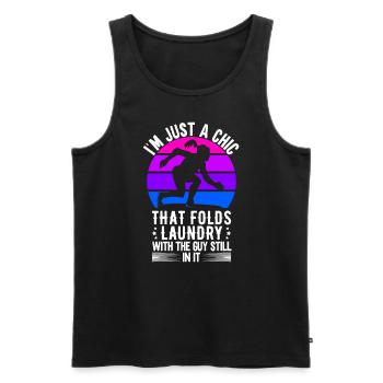 Funny Brazilian Jiu Jitsu Quote BJJ Women - Men's Premium Organic Tank Top - black - Front - Michal (187cm)