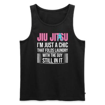 Funny Brazilian Jiu Jitsu Quote BJJ Women - Men's Premium Organic Tank Top - black - Front - Michal (187cm)