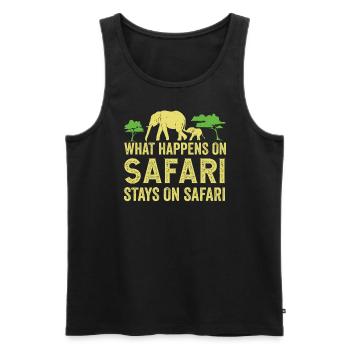 Que se passe-t-il sur Safari reste sur Safari Africa - Débardeur bio Premium Homme - noir - Devant - Michal (187cm)