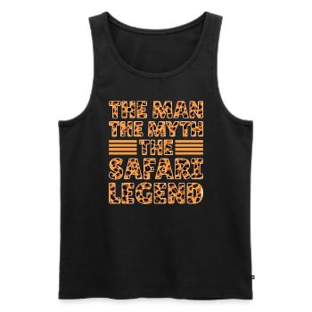 African Safari Man Myth The Safari Legend - Men's Premium Organic Tank Top - black - Front - AI Model Male 178 light (178cm)