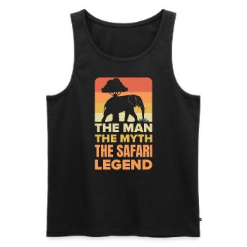 African Safari Man Myth Safari Legend - Men's Premium Organic Tank Top - black - Front - Michal (187cm)