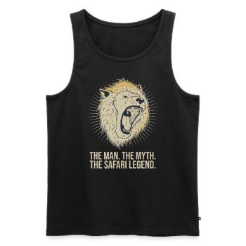 Mythe de l’homme de safari africain Légende du safari - Débardeur bio Premium Homme - noir - Devant - Michal (187cm)