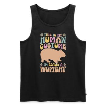 Drôle de dicton wombat australien - Débardeur bio Premium Homme - noir - Devant - AI Model Male 178 light (178cm)