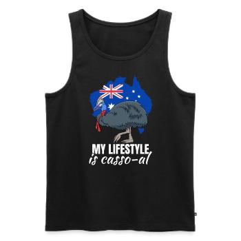 Retro Cassowary Bird Vintage Cassowaries - Men's Premium Organic Tank Top - black - Front - AI Model Male 178 light (178cm)