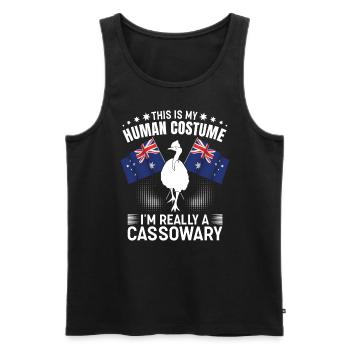 Retro Cassowary Bird Vintage Cassowaries - Men's Premium Organic Tank Top - black - Front - AI Model Male 178 light (178cm)