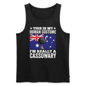 Retro Cassowary Bird Vintage Cassowaries - Men's Premium Organic Tank Top - black - Front - AI Model Male 178 light (178cm)