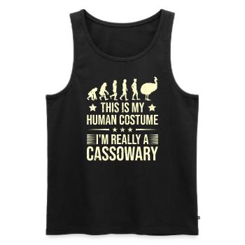 Retro Cassowary Bird Vintage Cassowaries - Men's Premium Organic Tank Top - black - Front - AI Model Male 178 light (178cm)