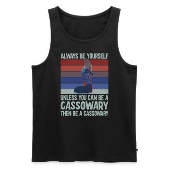 Retro Cassowary Bird Vintage Cassowaries - Men's Premium Organic Tank Top - black - Front - AI Model Male 178 light (178cm)