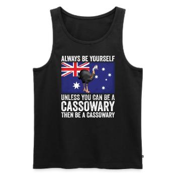 Retro Cassowary Bird Vintage Cassowaries - Men's Premium Organic Tank Top - black - Front - AI Model Male 178 light (178cm)