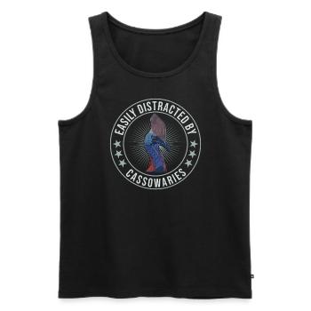 Retro Cassowary Bird Vintage Cassowaries - Men's Premium Organic Tank Top - black - Front - AI Model Male 178 light (178cm)
