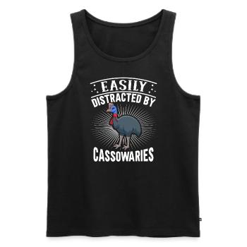 Retro Cassowary Bird Vintage Cassowaries - Men's Premium Organic Tank Top - black - Front - AI Model Male 178 light (178cm)