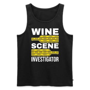 Wine Scene Investigator True Crime Weintrinker - Männer Premium Bio Tank Top - Schwarz - Vorne - AI Model Male 178 light (178cm)
