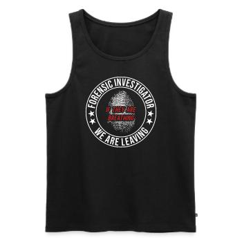 Forensic Technician Crime Scene Investigator Forensic Sentence - Men's Premium Organic Tank Top - black - Front - AI Model Male 178 light (178cm)