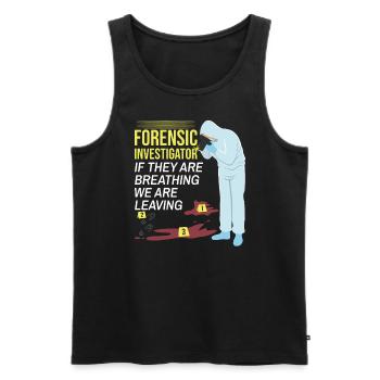 Forensic Technician Crime Scene Investigator Forensic Sentence - Men's Premium Organic Tank Top - black - Front - AI Model Male 178 light (178cm)