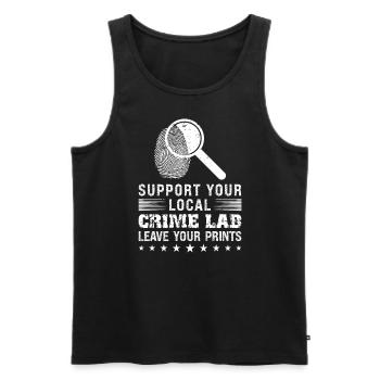 Forensic Technician Crime Scene Investigator Forensic Sentence - Men's Premium Organic Tank Top - black - Front - AI Model Male 178 light (178cm)