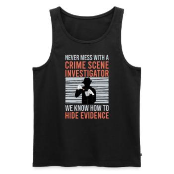 Forensic Technician Crime Scene Investigator Forensic Sentence - Men's Premium Organic Tank Top - black - Front - AI Model Male 178 light (178cm)