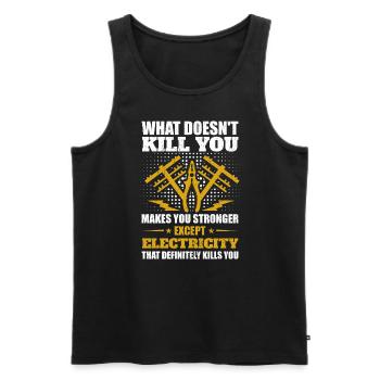 High Voltage Electrician Power Grid - Men's Premium Organic Tank Top - black - Front - AI Model Male 178 light (178cm)
